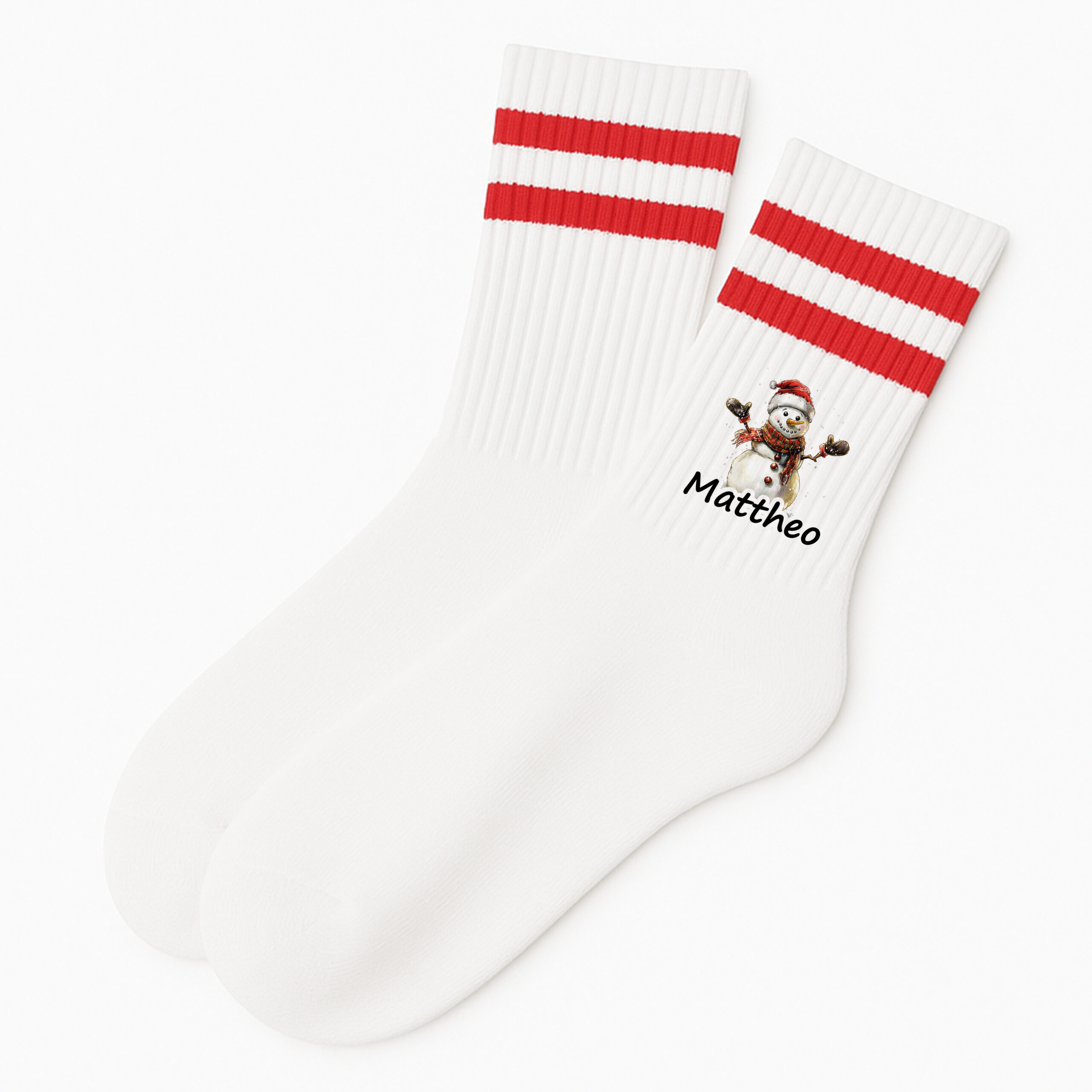 Weihnachtssocken Schneemann rot-weiß | Erwachsene
