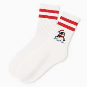 Weihnachtssocken Pinguin mit Name | Erwachsene