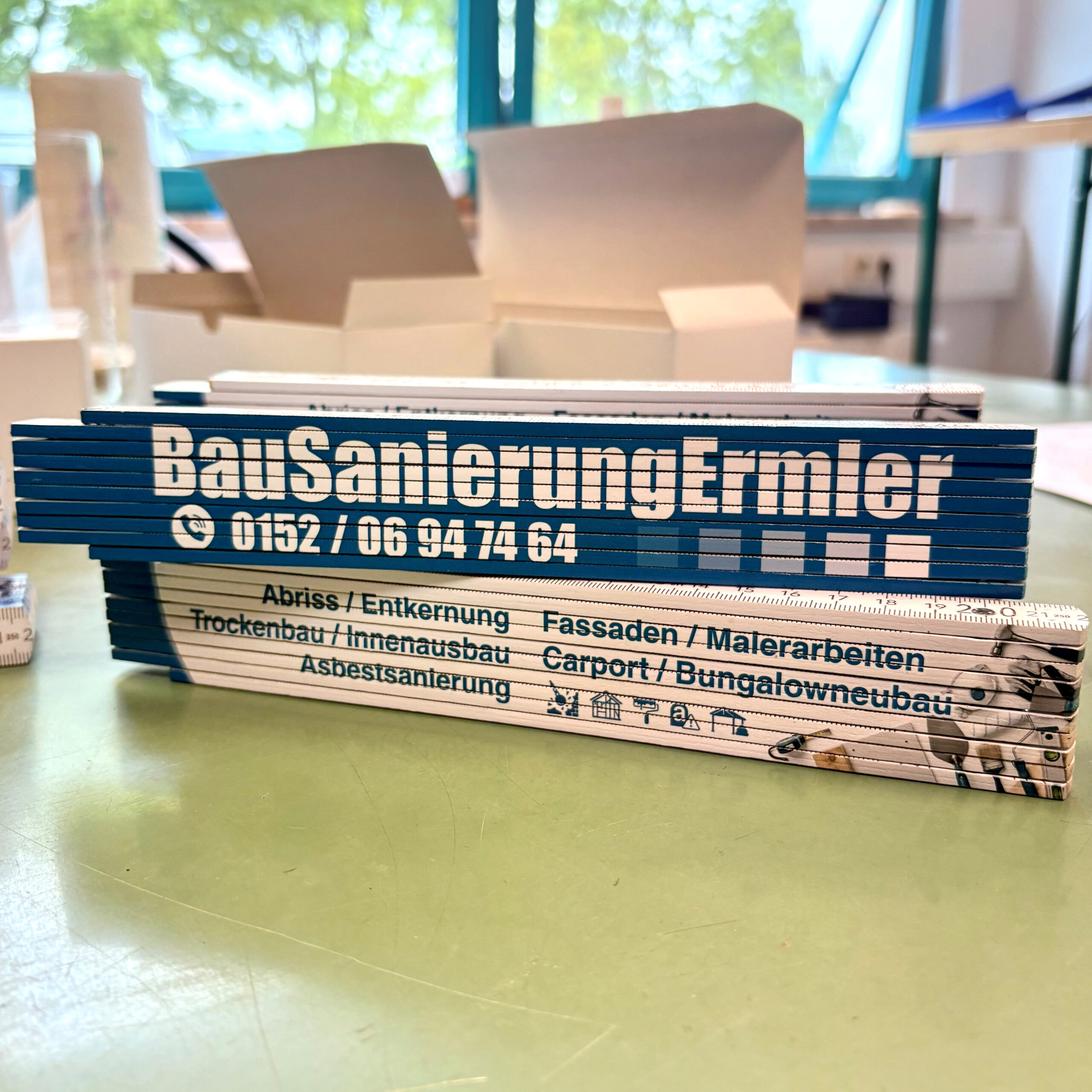 Zollstock mit Logo bedruckt