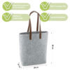 Unikatolo Filztasche Shopper grau, Maße und Eigenschaften