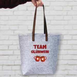 Unikatolo Filztasche Team Glühwein Shopper grau