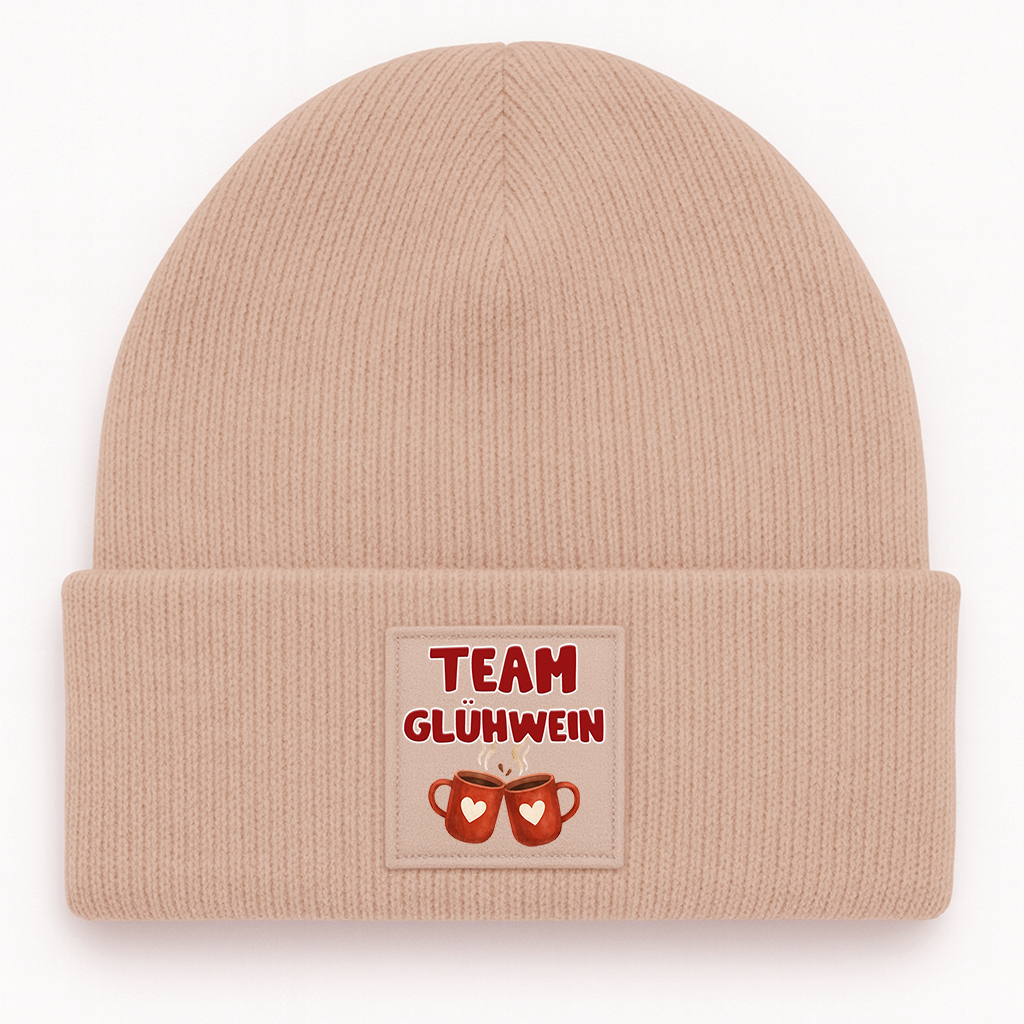 Unikatolo Wintermütze Team Glühwein bedruckt rosa