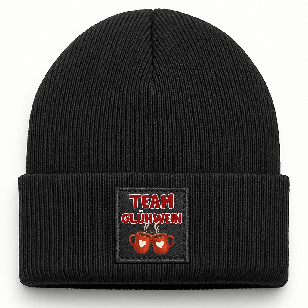 Unikatolo Wintermütze Team Glühwein bedruckt schwarz