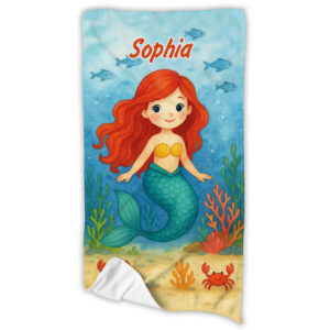 Unikatolo Kinder Handtuch Meerjungfrau mit Name personalisiert
