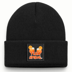 Unikatolo Wintermütze Team Aperol bedruckt schwarz