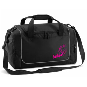 Unikatolo Sporttasche Kinder Pferd & Name | grau/pink
