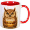 Unikatolo Tasse mit Eule und Roster bedruckt | rot Unikatolo Tasse mit Eule und Roster bedruckt | rot