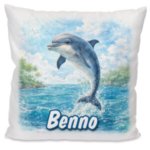 Unikatolo Kissen mit Delfin und Name personalisiert