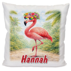 Unikatolo Kissen mit Flamingo und Name personalisiert