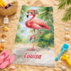 Unikatolo Kinder Handtuch Flamingo mit Name personalisiert