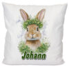 Unikatolo Kissen mit Hase im Klee und Name personalisiert Unikatolo Kissen mit Hase im Klee und Name personalisiert