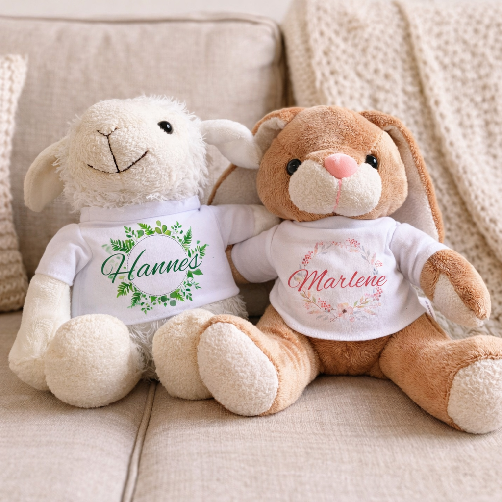 Unikatolo personalisiertes Kuscheltier Hase mit Name