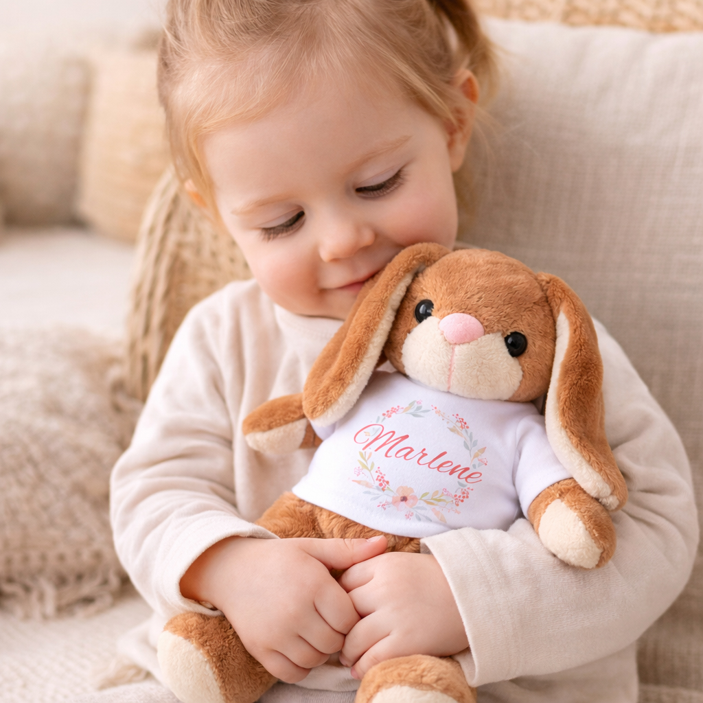 Unikatolo personalisiertes Kuscheltier Hase mit Name