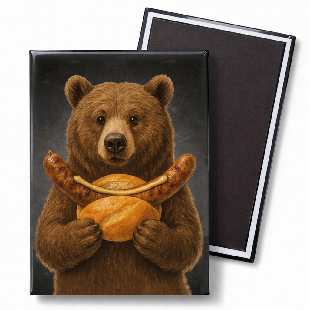Unikatolo Thüringer Bratwurst Kühlschrankmagnet Bär