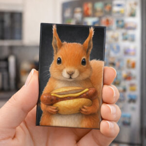 Unikatolo Thüringer Bratwurst Kühlschrankmagnet Eichhörnchen