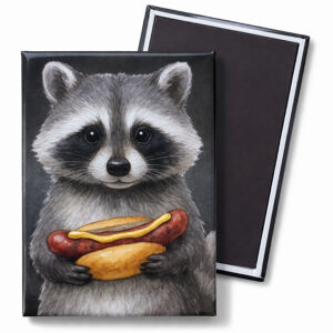 Unikatolo Thüringer Bratwurst Kühlschrankmagnet Waschbär