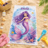 Unikatolo Kinder Handtuch Meerjungfrau lila Name personalisiert