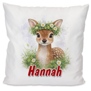 Unikatolo Kissen mit Reh und Name personalisiert