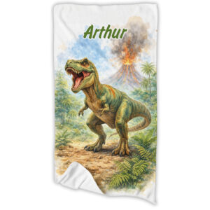 Unikatolo Kinder Handtuch T-Rex mit Name personalisiert
