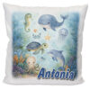 Unikatolo Kissen mit Unterwasserwelt und Name personalisiert