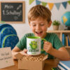 Unikatolo Tasse Schulkind Monster und Name personalisiert grün Unikatolo Tasse Schulkind Monster und Name personalisiert grün