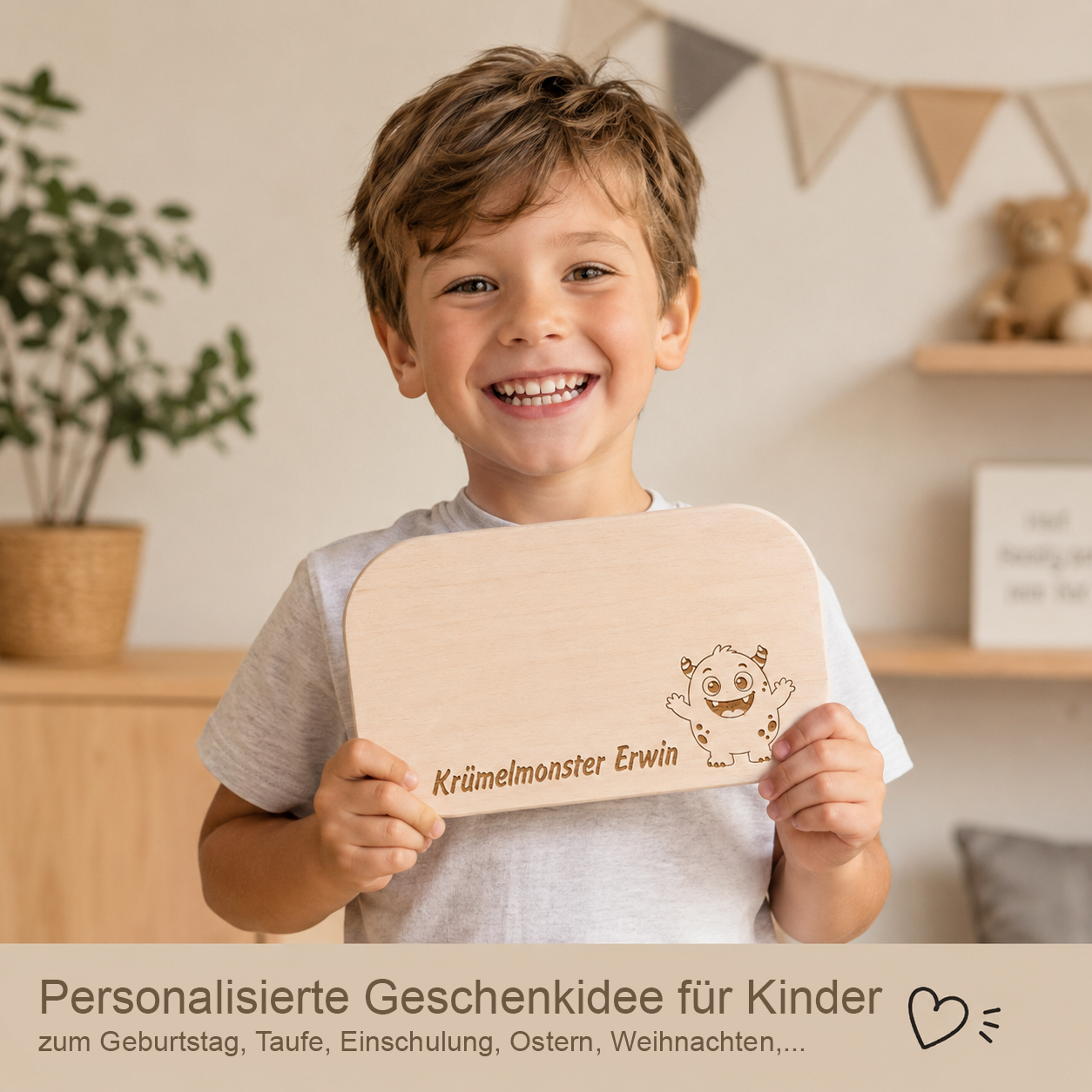 Unikatolo Frühstücksbrett Holzbrett mit Gravur