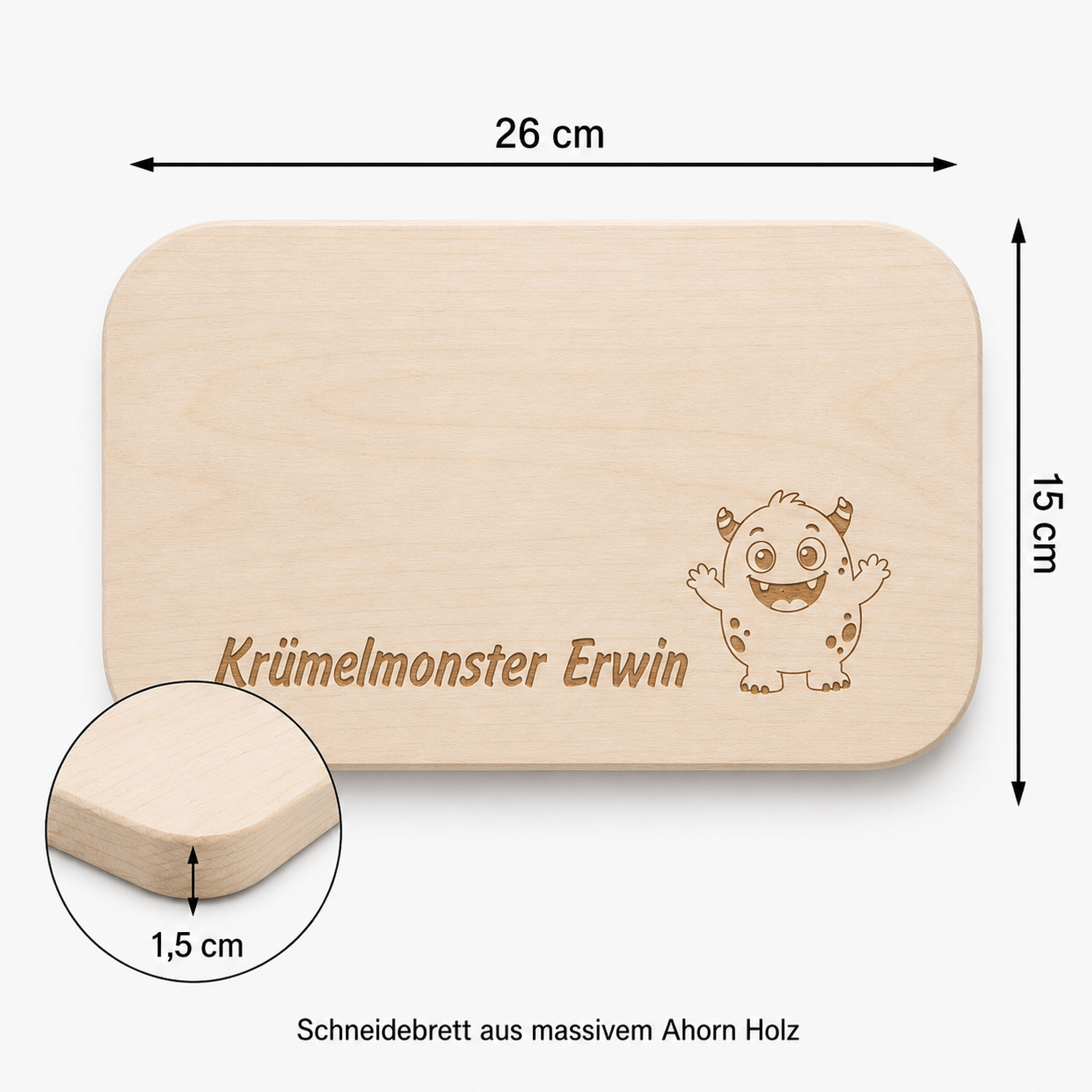 Unikatolo Frühstücksbrett Holzbrett mit Gravur