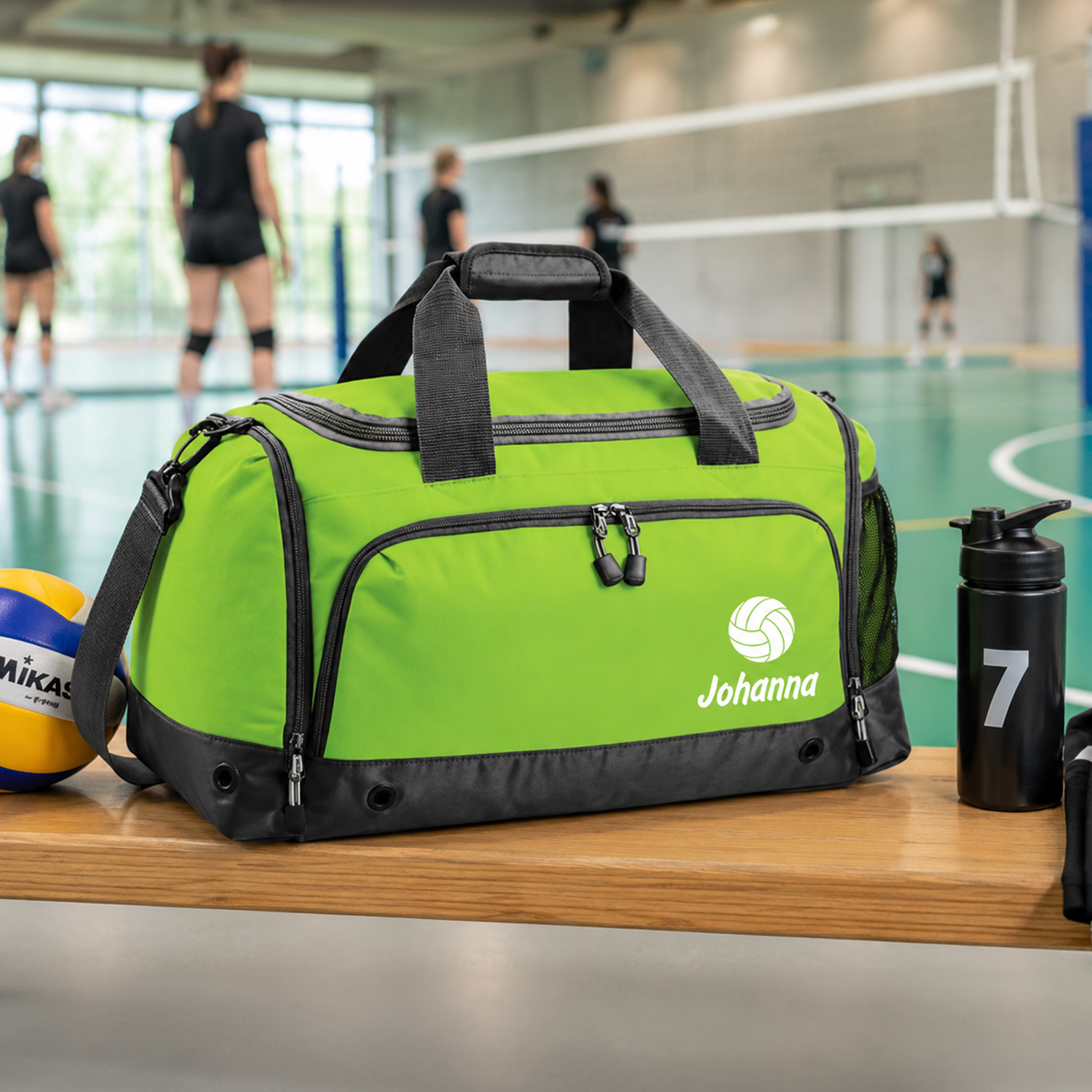 Sporttasche mit Name personalisiert für Kinder & Erwachsene GRÜN