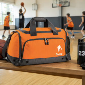 Sporttasche mit Name personalisiert Kinder & Erwachsene ORANGE