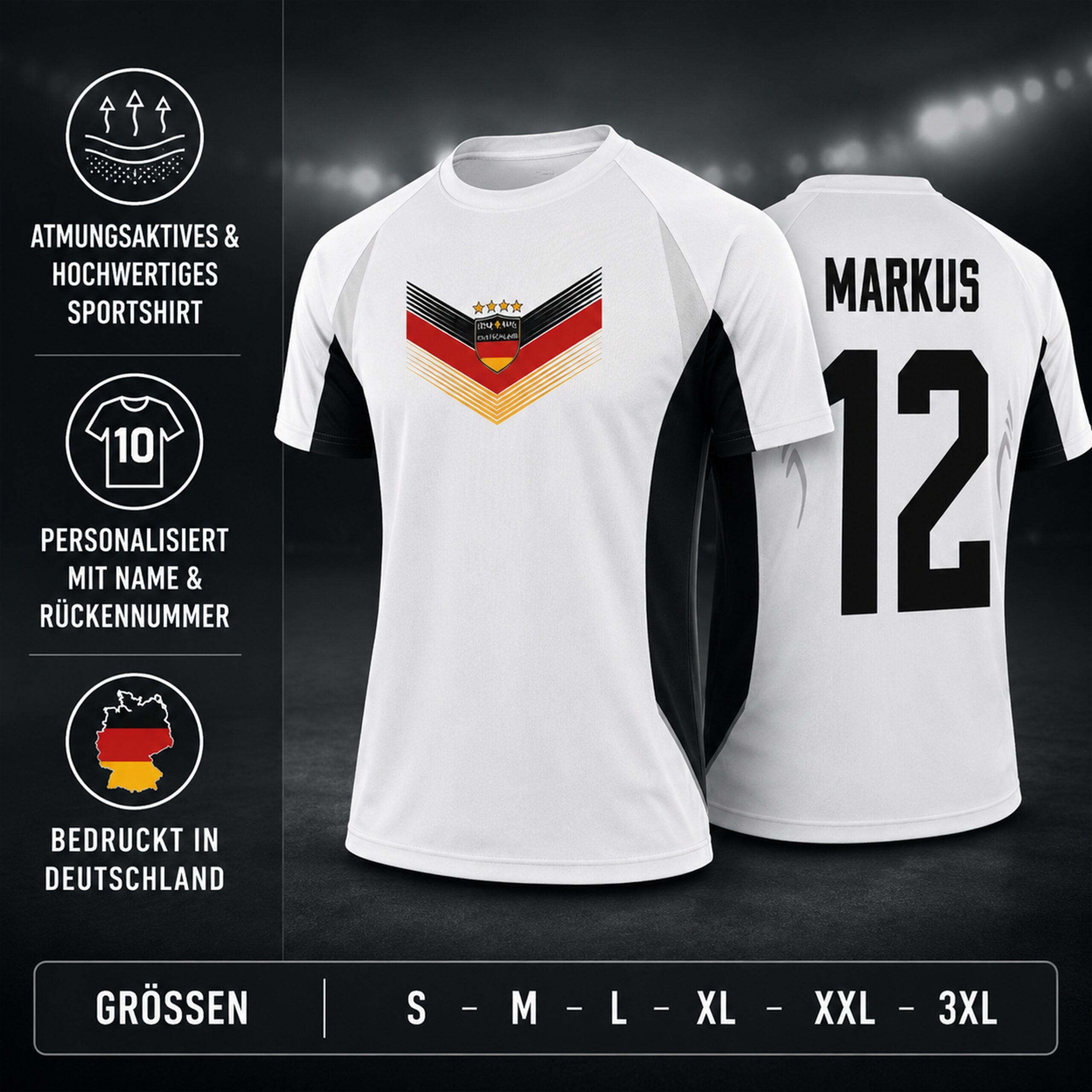 Personalisiertes Deutschland Trikot mit Name und Nummer