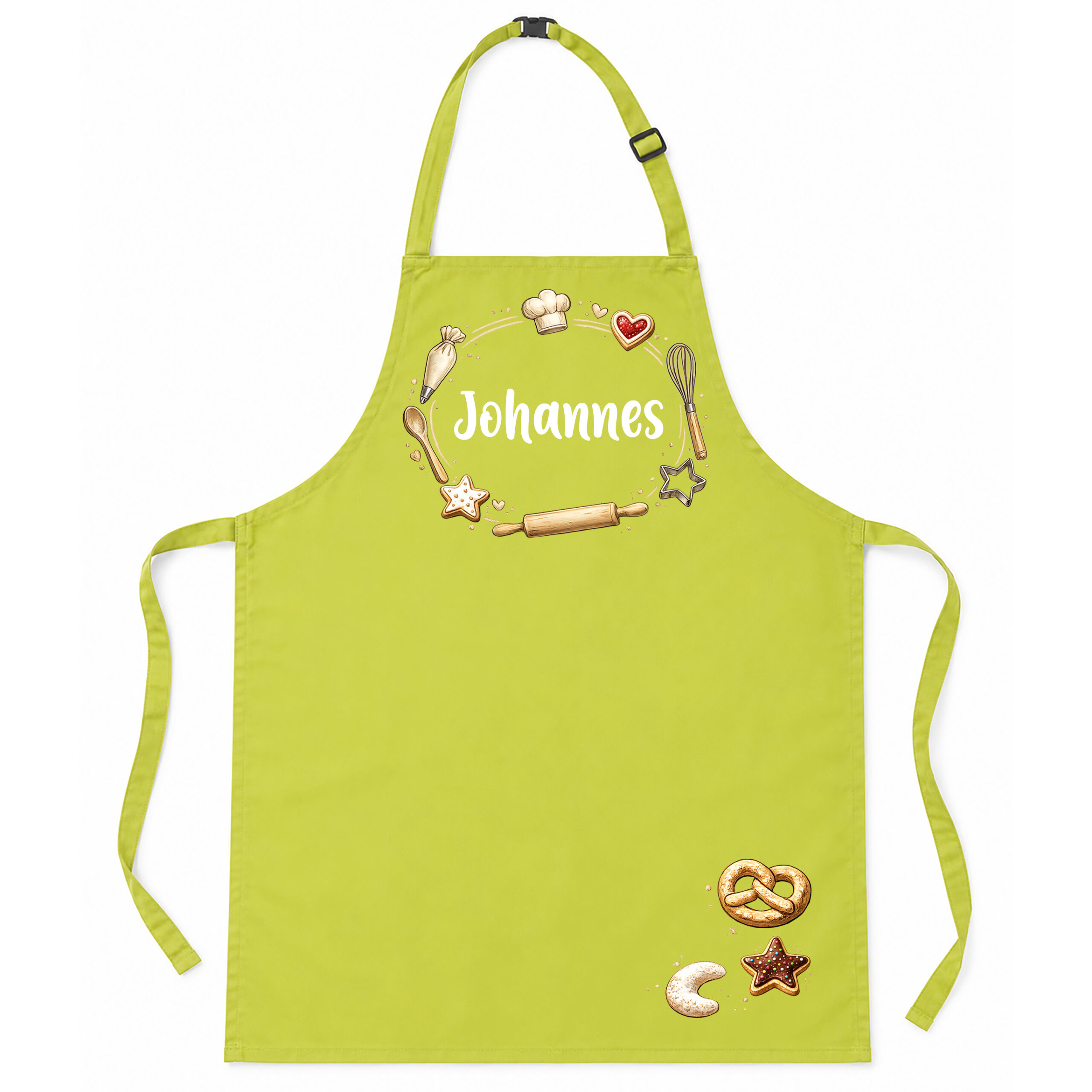 Kinderschürze personalisiert mit Name BACKEN | GRÜN