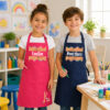 Kinderschürze personalisiert mit Name Buntstifte Hellblau Kinderschürze personalisiert mit Name Buntstifte Hellblau