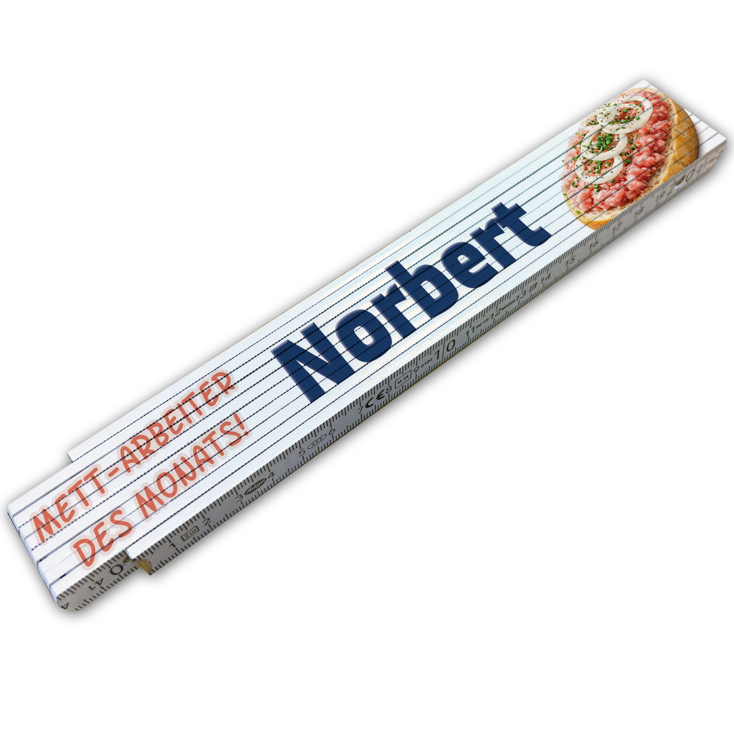 Unikatolo Zollstock Mettarbeiter mit Name personalisiert Unikatolo Zollstock Mettarbeiter mit Name personalisiert
