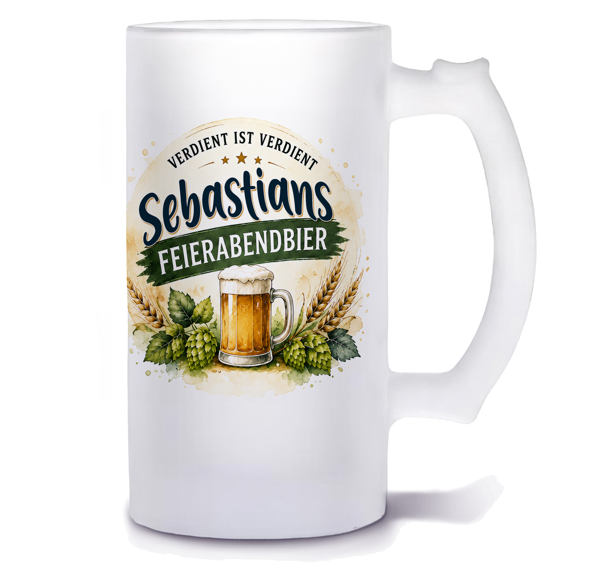 Unikatolo Bierkrug mit Name personalisiert - Feierabendbier