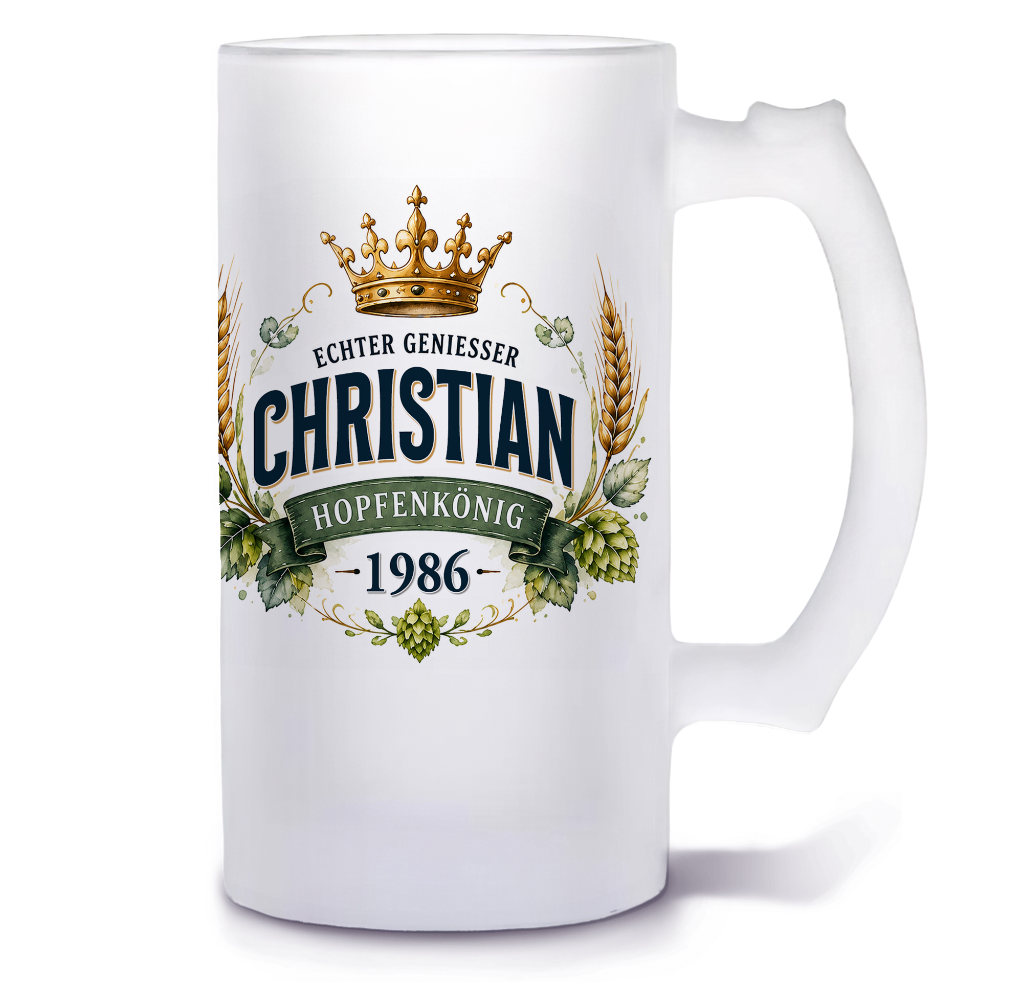 Unikatolo Bierkrug mit Name + Jahreszahl personalisiert - Hopfenkönig Unikatolo Bierkrug mit Name + Jahreszahl personalisiert - Hopfenkönig