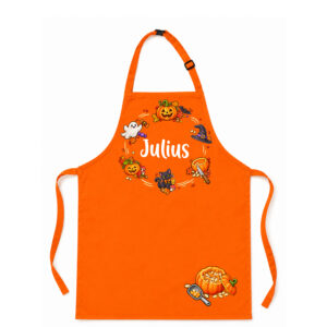 KinderschĂŒrze personalisiert mit Name HALLOWEEN | ORANGE